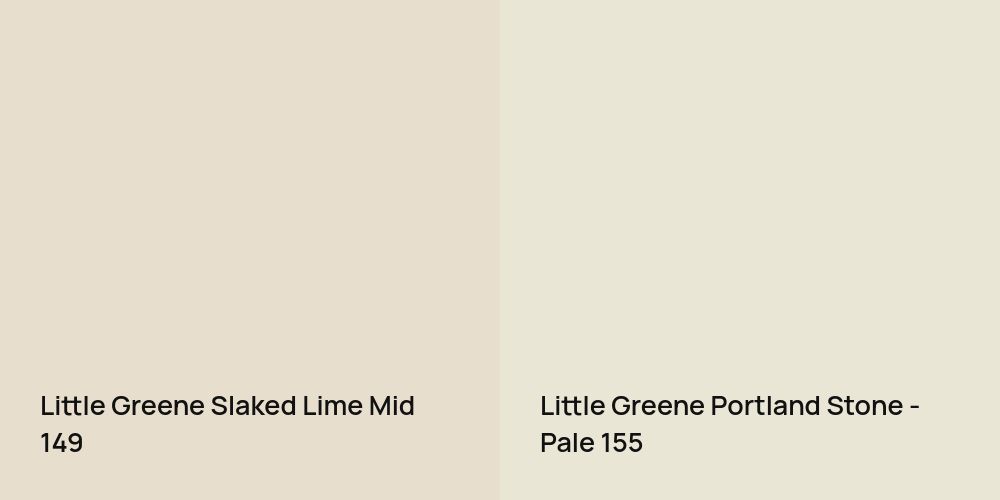 Little Greene Slaked Lime Mid vs. Little Greene Portland Stone - Pale