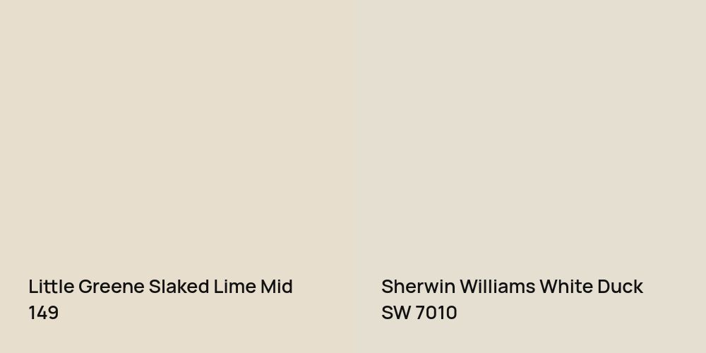 Little Greene Slaked Lime Mid vs. Sherwin Williams White Duck