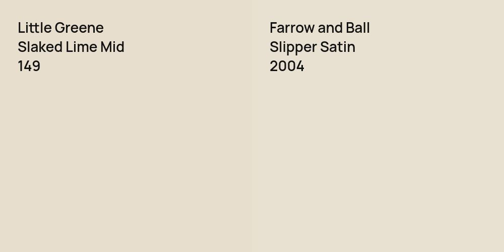 Little Greene Slaked Lime Mid vs. Farrow and Ball Slipper Satin