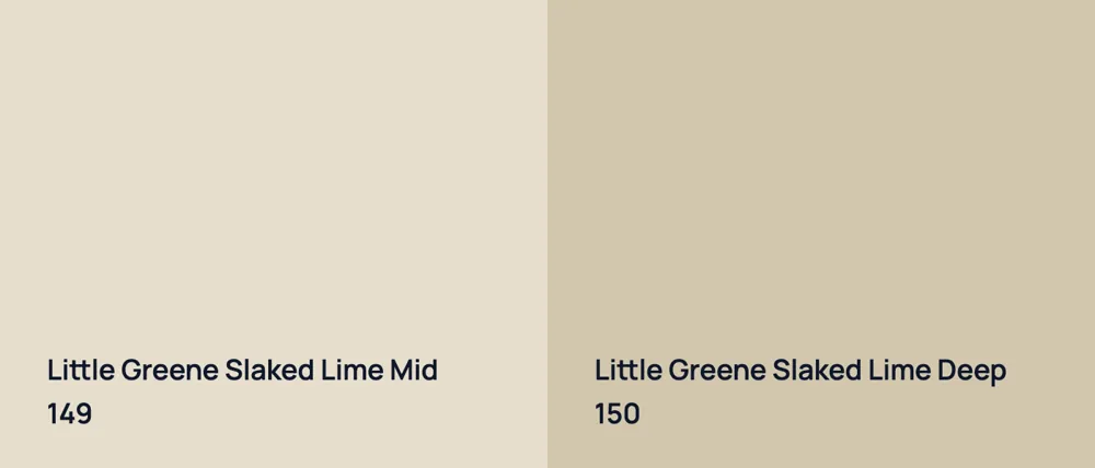 Little Greene Slaked Lime Mid 149 vs Little Greene Slaked Lime Deep 150