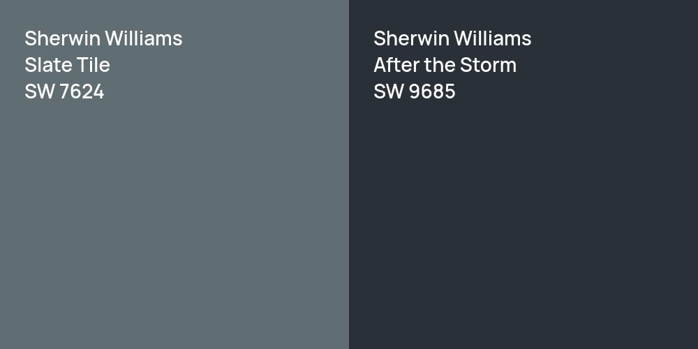 Sherwin Williams Slate Tile vs. Sherwin Williams After the Storm