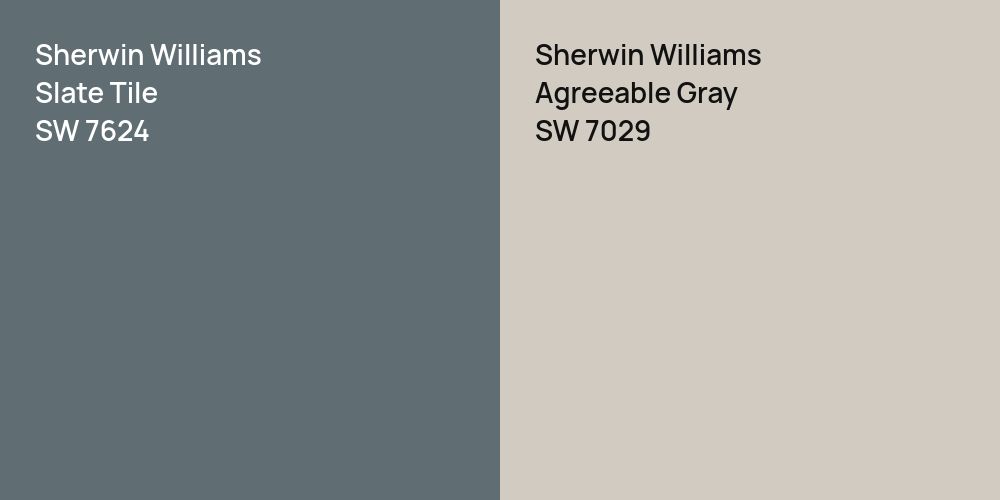 Sherwin Williams Slate Tile vs. Sherwin Williams Agreeable Gray