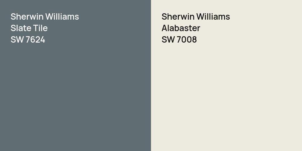 Sherwin Williams Slate Tile vs. Sherwin Williams Alabaster