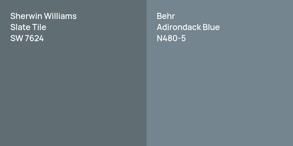 Sherwin Williams Slate Tile vs. Behr Adirondack Blue