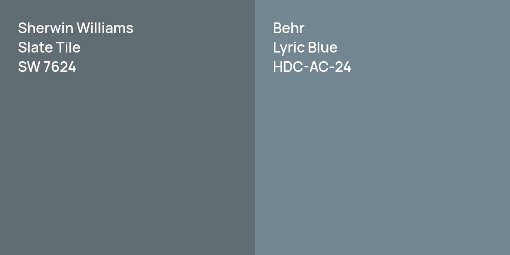 Sherwin Williams Slate Tile vs. Behr Lyric Blue