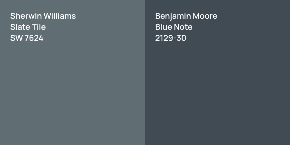 Sherwin Williams Slate Tile vs. Benjamin Moore Blue Note