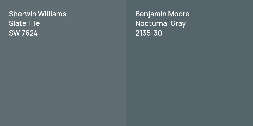 Sherwin Williams Slate Tile vs. Benjamin Moore Nocturnal Gray