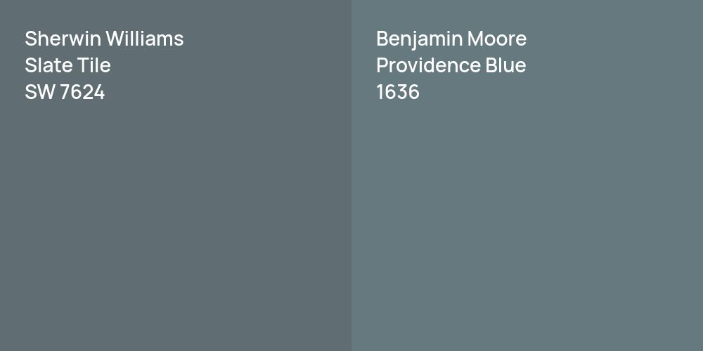 Sherwin Williams Slate Tile vs. Benjamin Moore Providence Blue