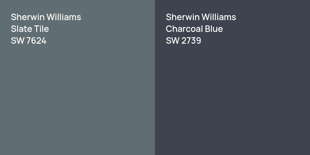 Sherwin Williams Slate Tile vs. Sherwin Williams Charcoal Blue