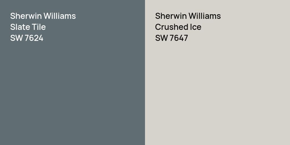 Sherwin Williams Slate Tile vs. Sherwin Williams Crushed Ice