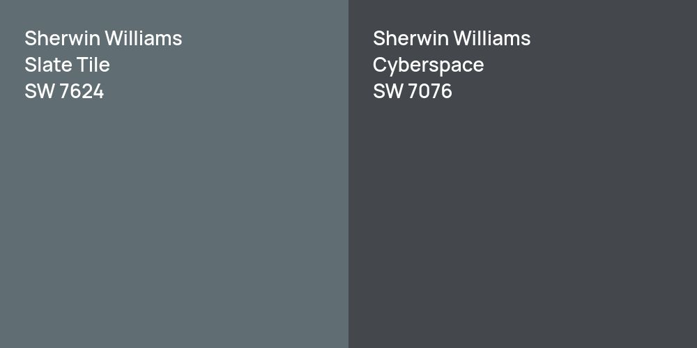 Sherwin Williams Slate Tile vs. Sherwin Williams Cyberspace