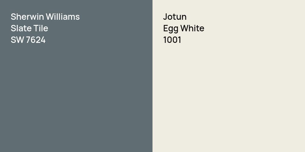 Sherwin Williams Slate Tile vs. Jotun Egg White