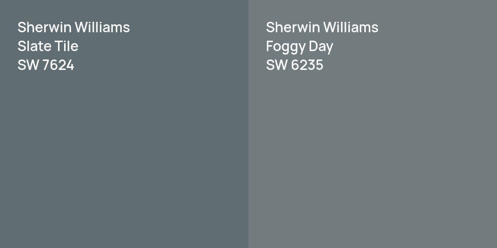 Sherwin Williams Slate Tile vs. Sherwin Williams Foggy Day