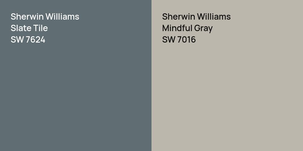 Sherwin Williams Slate Tile vs. Sherwin Williams Mindful Gray