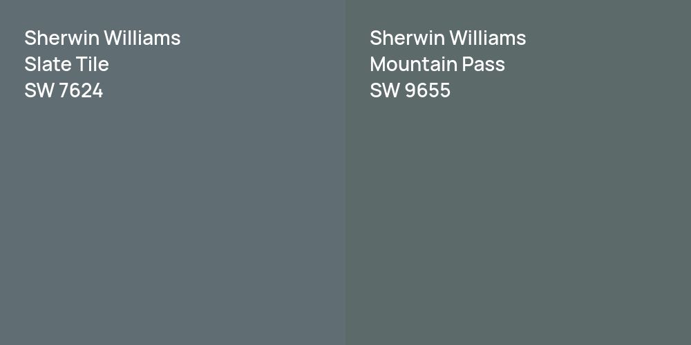 Sherwin Williams Slate Tile vs. Sherwin Williams Mountain Pass