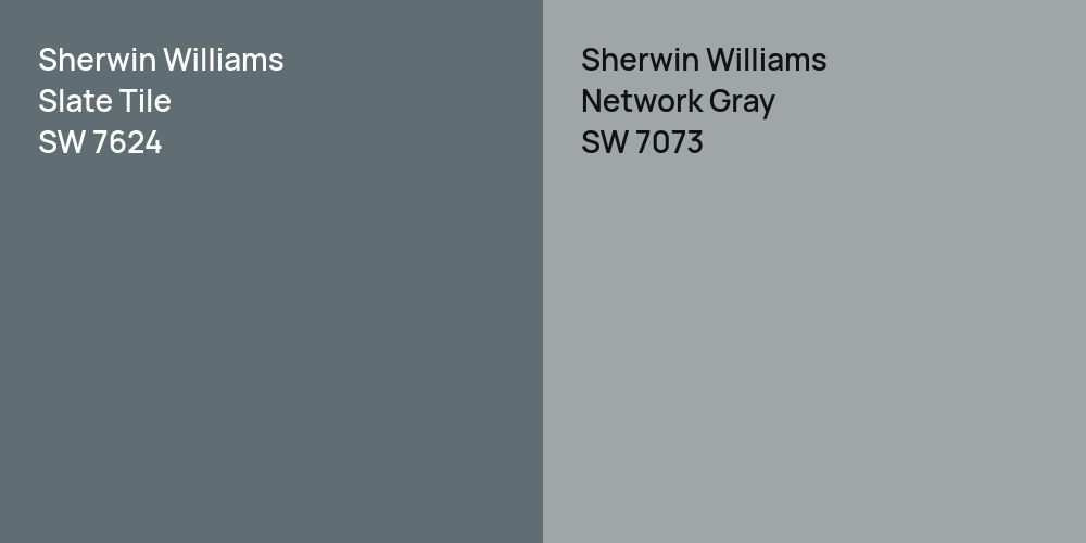 Sherwin Williams Slate Tile vs. Sherwin Williams Network Gray