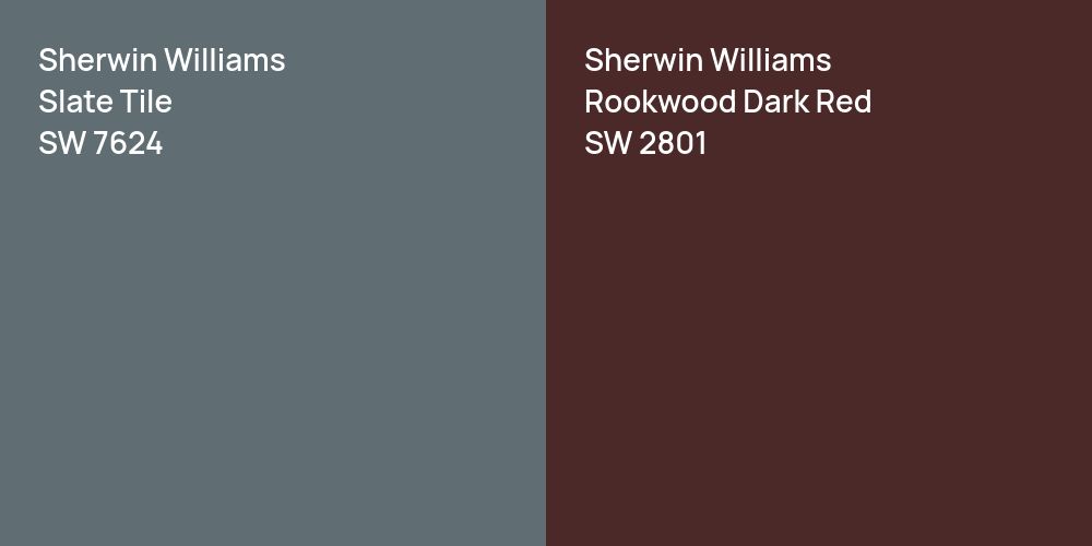 Sherwin Williams Slate Tile vs. Sherwin Williams Rookwood Dark Red