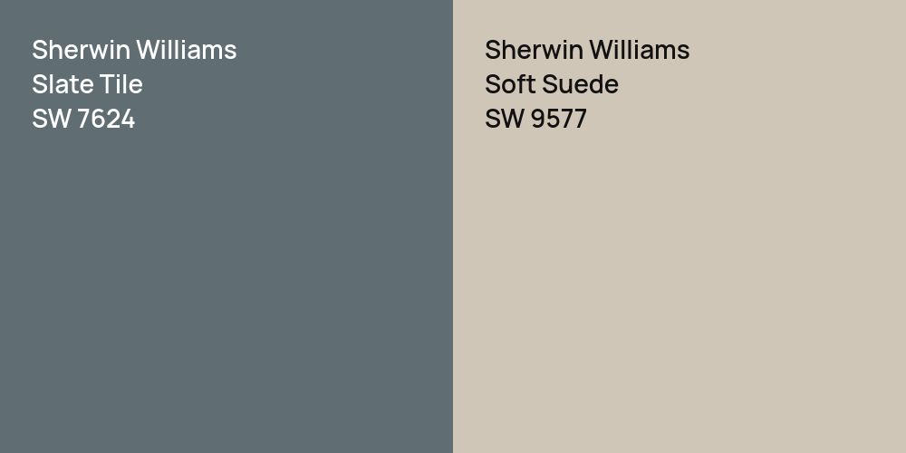 Sherwin Williams Slate Tile vs. Sherwin Williams Soft Suede