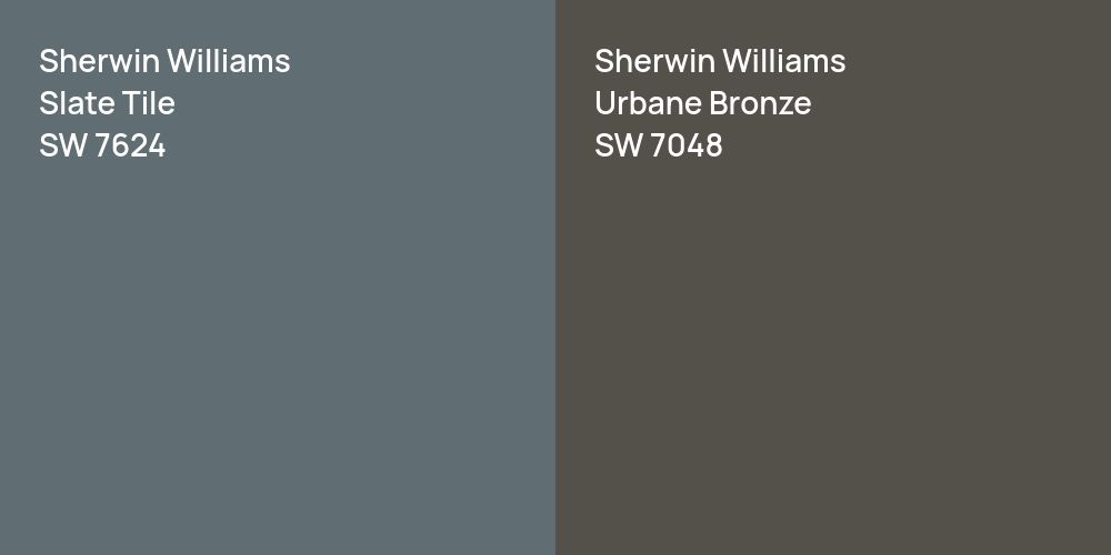 Sherwin Williams Slate Tile vs. Sherwin Williams Urbane Bronze