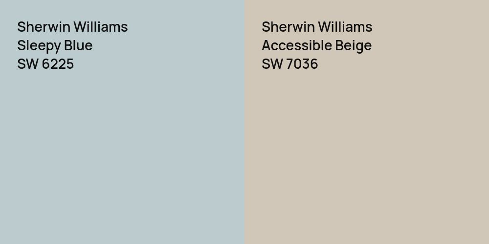 Sherwin Williams Sleepy Blue vs. Sherwin Williams Accessible Beige