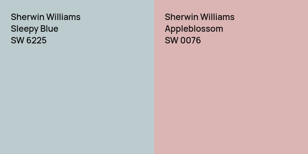 Sherwin Williams Sleepy Blue vs. Sherwin Williams Appleblossom