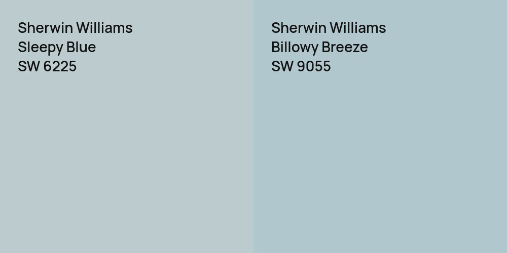 Sherwin Williams Sleepy Blue vs. Sherwin Williams Billowy Breeze