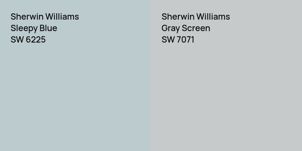 Sherwin Williams Sleepy Blue vs. Sherwin Williams Gray Screen