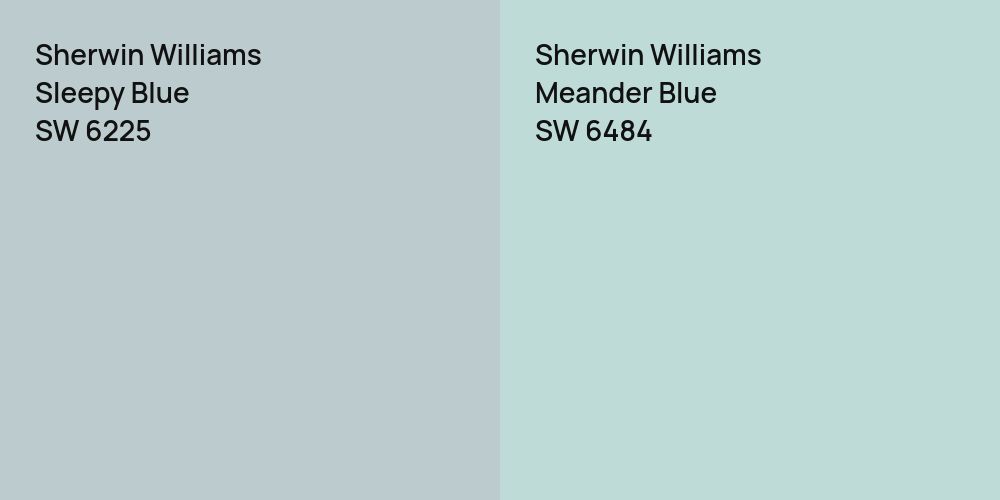 Sherwin Williams Sleepy Blue vs. Sherwin Williams Meander Blue