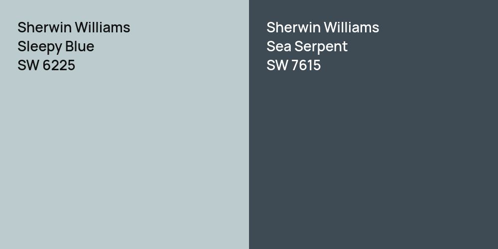 Sherwin Williams Sleepy Blue vs. Sherwin Williams Sea Serpent