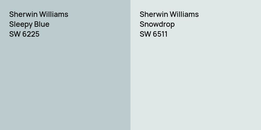 Sherwin Williams Sleepy Blue vs. Sherwin Williams Snowdrop