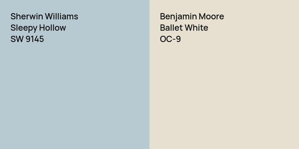 Sherwin Williams Sleepy Hollow vs. Benjamin Moore Ballet White