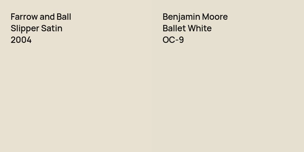 Farrow and Ball Slipper Satin vs. Benjamin Moore Ballet White