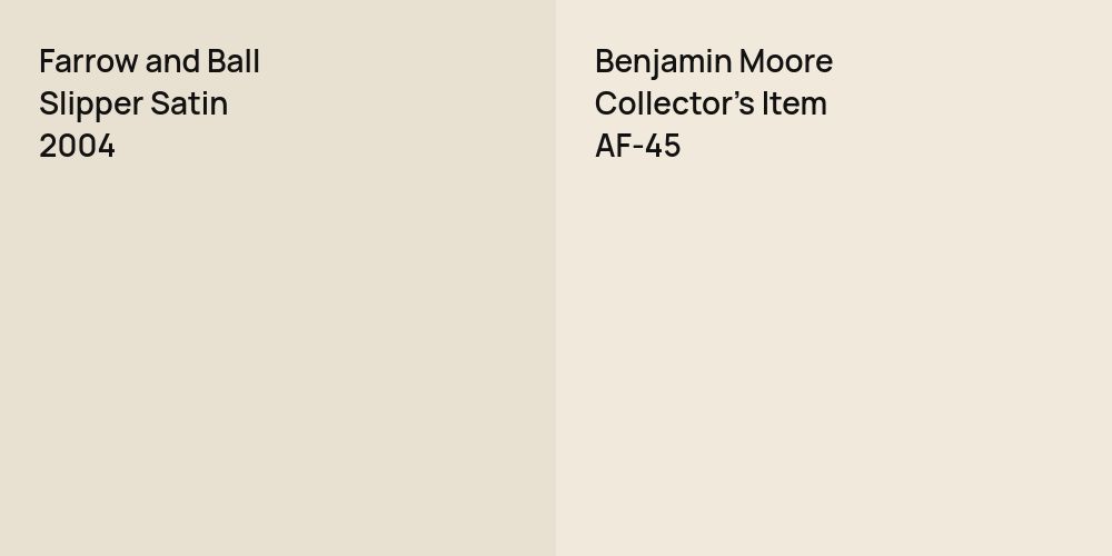 Farrow and Ball Slipper Satin vs. Benjamin Moore Collector's Item