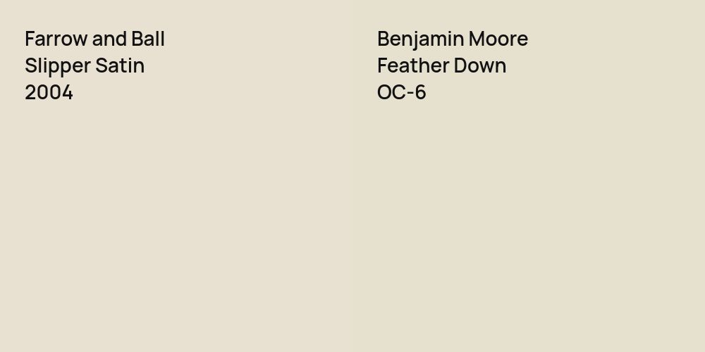 Farrow and Ball Slipper Satin vs. Benjamin Moore Feather Down