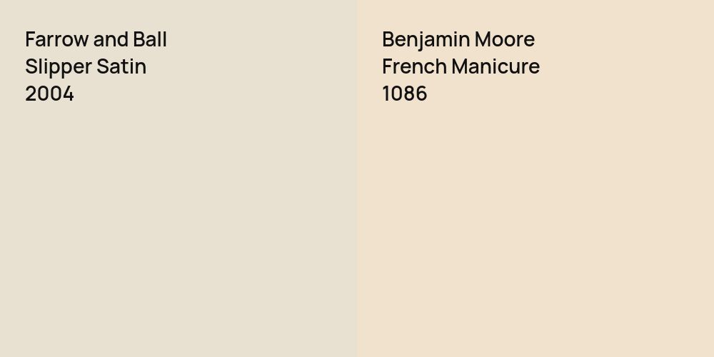 Farrow and Ball Slipper Satin vs. Benjamin Moore French Manicure