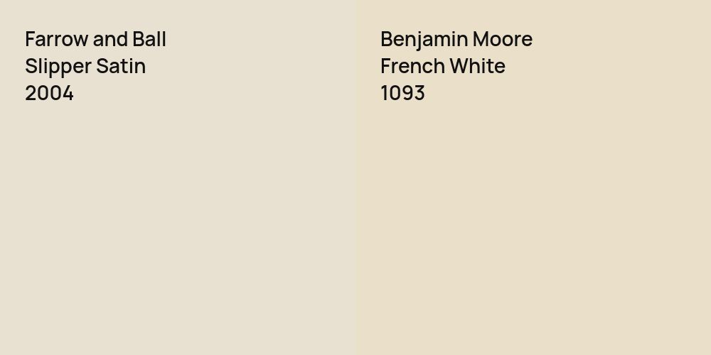 Farrow and Ball Slipper Satin vs. Benjamin Moore French White