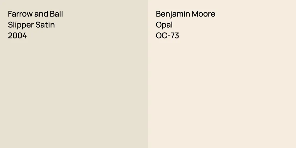 Farrow and Ball Slipper Satin vs. Benjamin Moore Opal