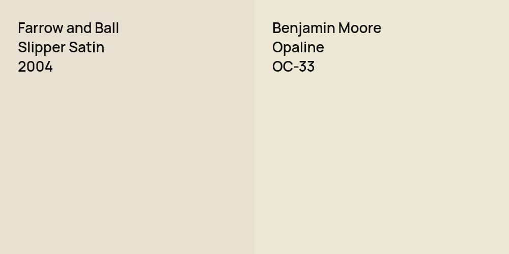 Farrow and Ball Slipper Satin vs. Benjamin Moore Opaline