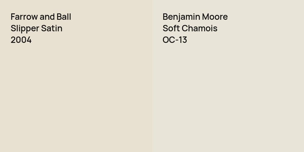 Farrow and Ball Slipper Satin vs. Benjamin Moore Soft Chamois