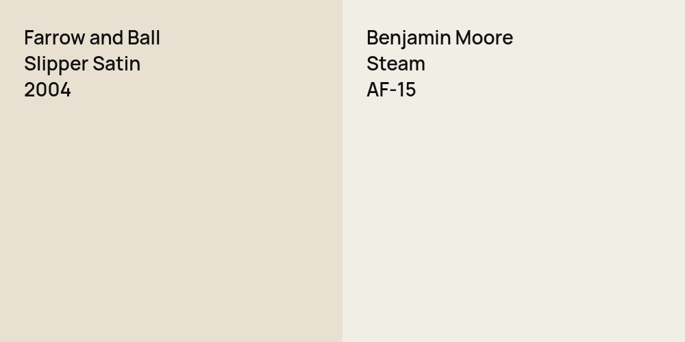 Farrow and Ball Slipper Satin vs. Benjamin Moore Steam