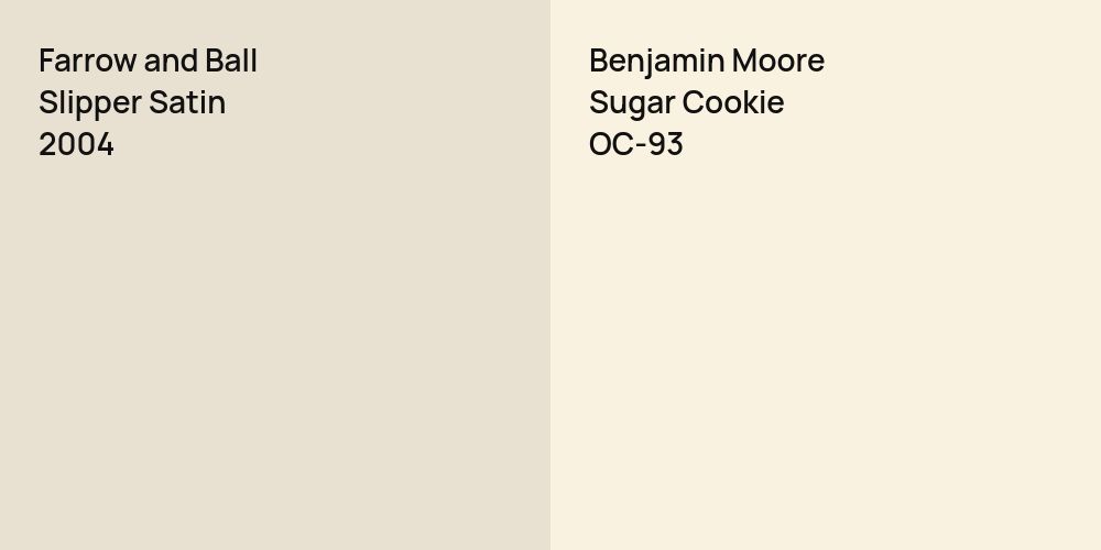 Farrow and Ball Slipper Satin vs. Benjamin Moore Sugar Cookie