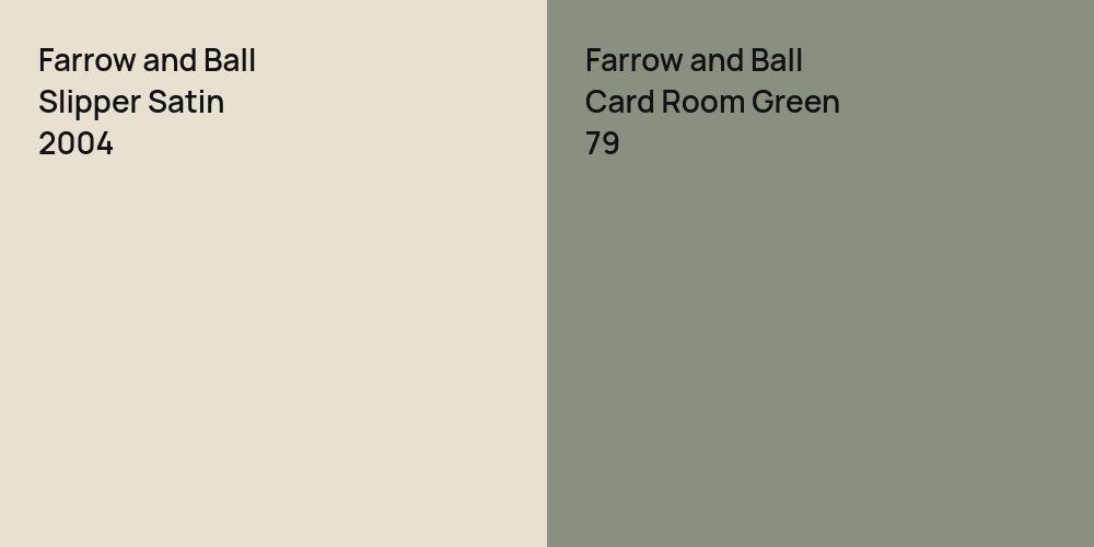 Farrow and Ball Slipper Satin vs. Farrow and Ball Card Room Green