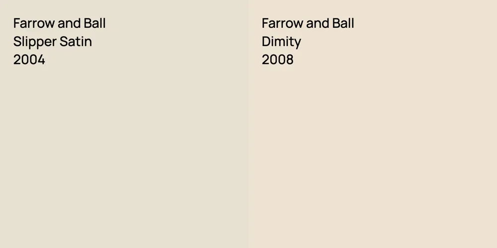 Farrow and Ball Slipper Satin vs. Farrow and Ball Dimity