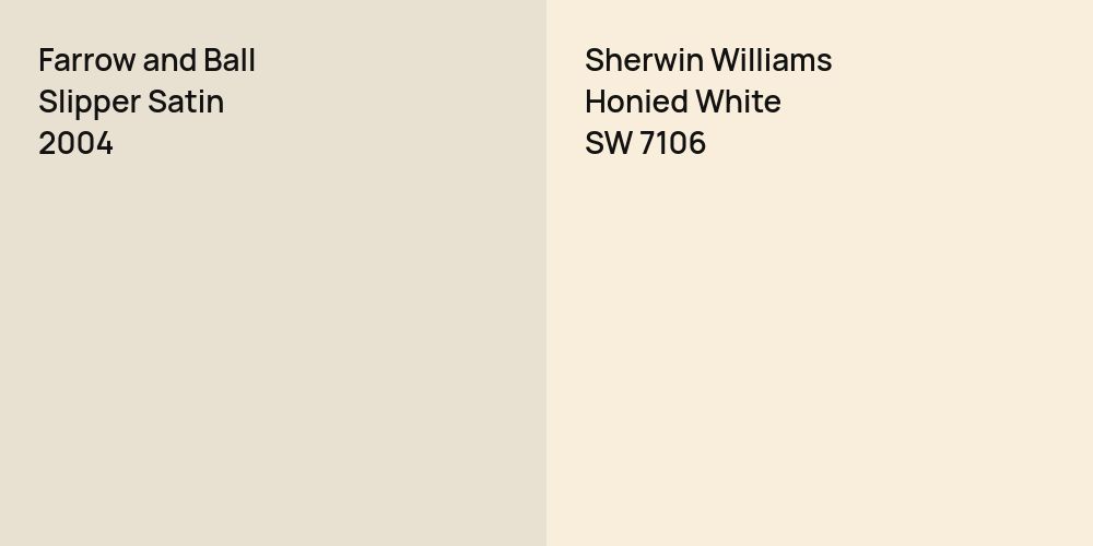 Farrow and Ball Slipper Satin vs. Sherwin Williams Honied White