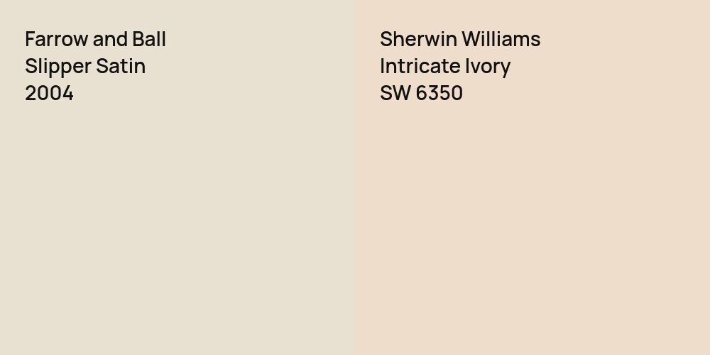 Farrow and Ball Slipper Satin vs. Sherwin Williams Intricate Ivory