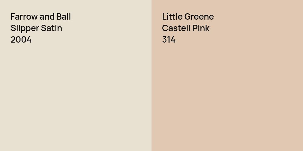 Farrow and Ball Slipper Satin vs. Little Greene Castell Pink