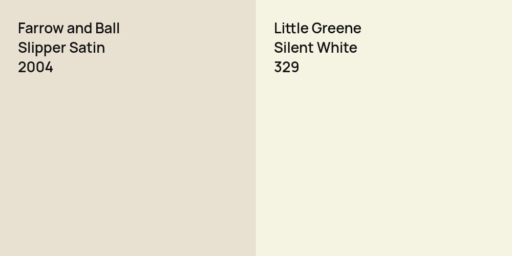 Farrow and Ball Slipper Satin vs. Little Greene Silent White