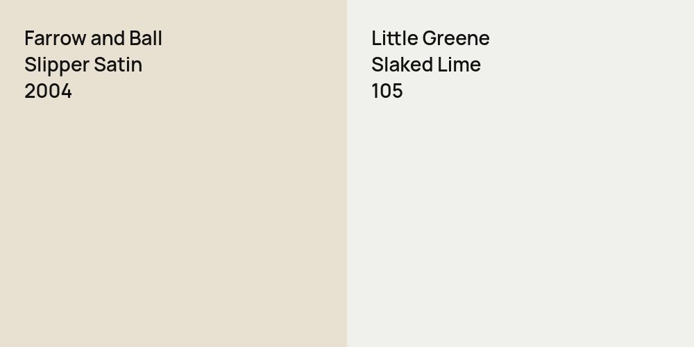 Farrow and Ball Slipper Satin vs. Little Greene Slaked Lime