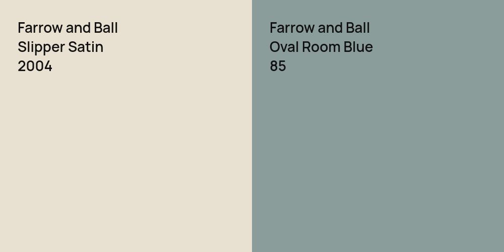 Farrow and Ball Slipper Satin vs. Farrow and Ball Oval Room Blue