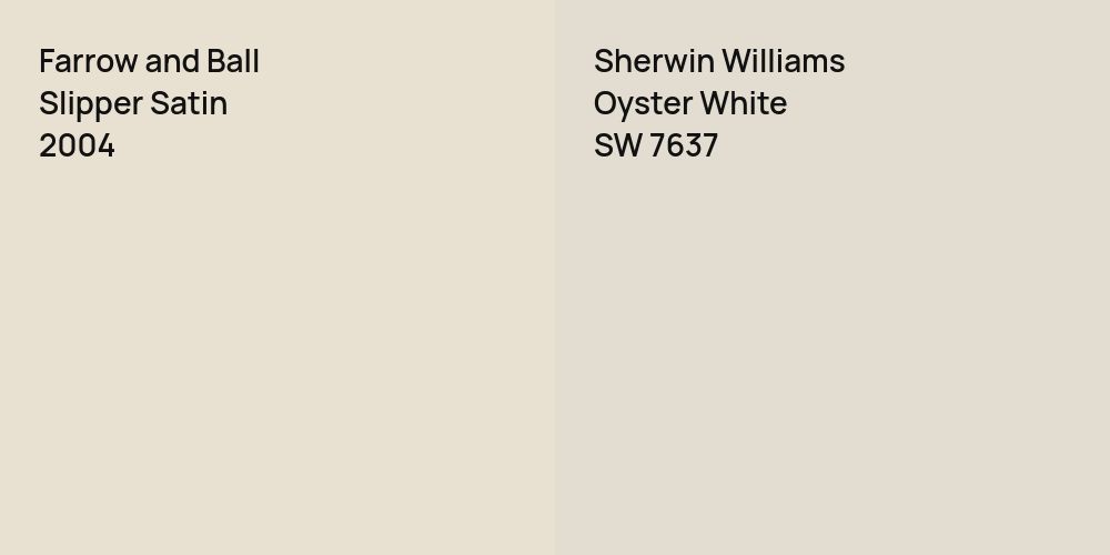 Farrow and Ball Slipper Satin vs. Sherwin Williams Oyster White